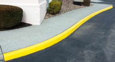 Yellow curb of a street
